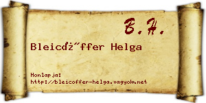 Bleicöffer Helga névjegykártya
